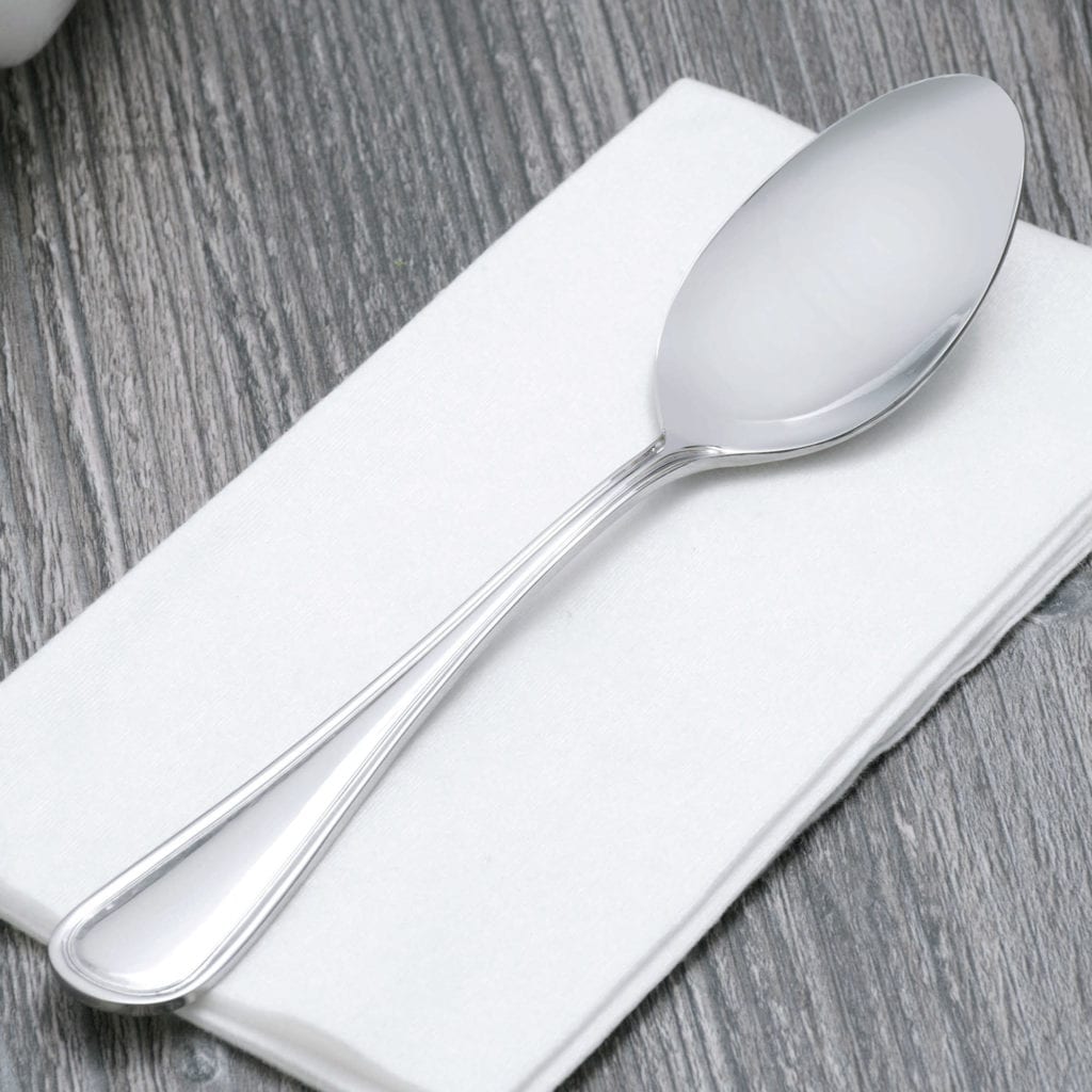 Acopa Edgewood 7 3/4 18/0 Stainless Steel Heavy Weight Tablespoon /  Serving Spoon - 12/Case