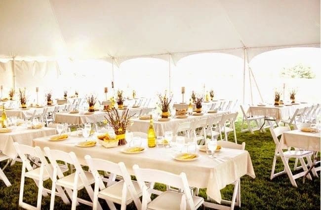 Rectangular Table Event Booth Seating, Tables, Linens - In Tents Events